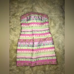 lilly Pulitzer strapless spring summer dress